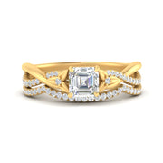 twisted-daisy-asscher-diamond-bridal-ring-set-in-yellow-gold-FD9986B2AS-NL-YG